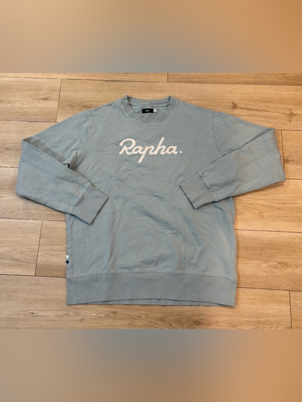 Rapha Sweatshirt Mens XXL 2XL Teal Fleece Pullover Logo Graphic Crewneck Cycling